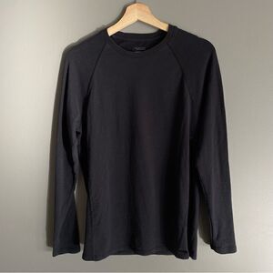 Guess Mens Black Cotton Crewneck Longsleeve Shirt Size Small